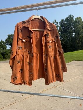 Star Print Rust Orange Women’s Jacket